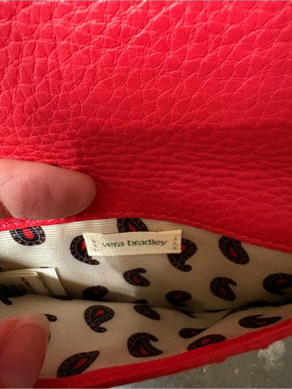 Vera Bradley Red Leather Snap Wallet NWT